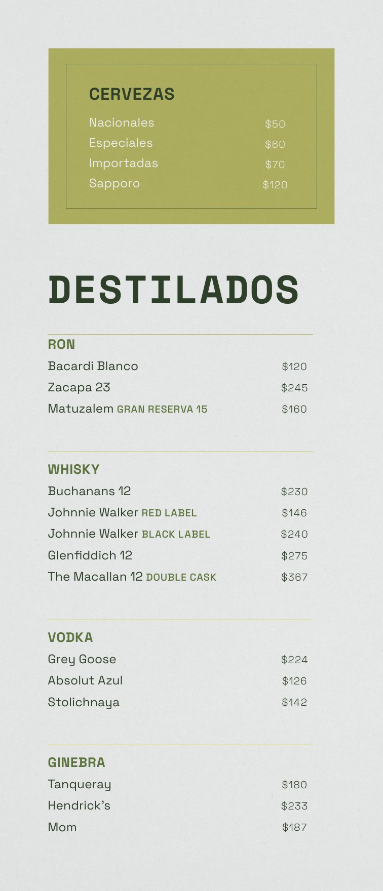 Menú Bebidas y Postres Sensei página 4